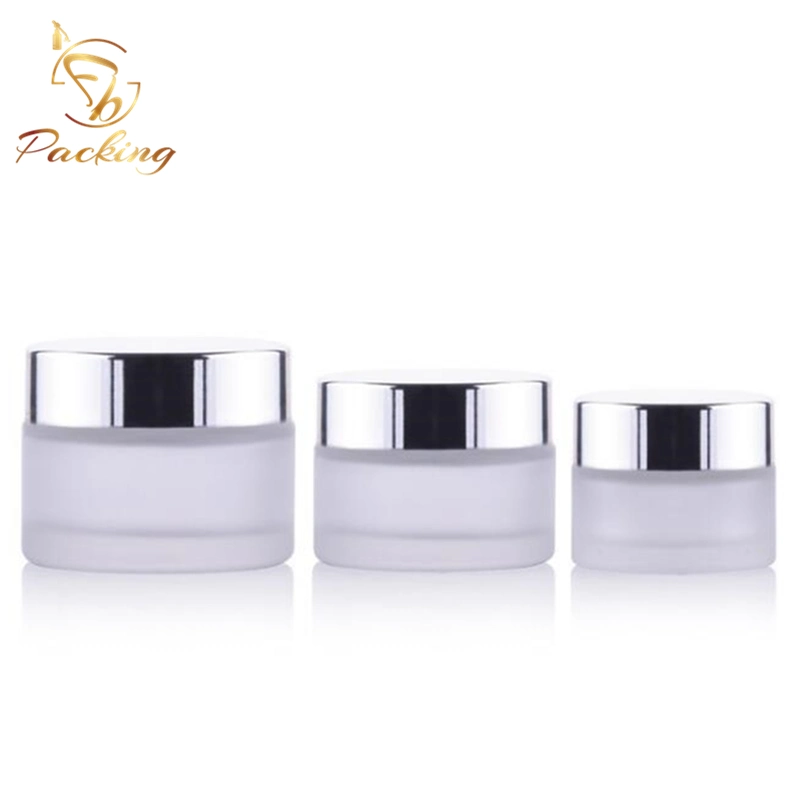 20% off 5g 10g 15g 20g 25g 30g 50g 60g 100g Frosted Glass Jar with Various Black Gold Silver Caps for Cosmetic Cream Face Cream Eye Cream etc