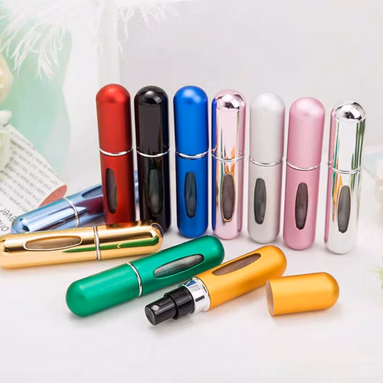 5ml 8ml 10ml Conjunto de embalagem de recipiente cosmético vazio portátil recarregável Frascos atomizadores recarregáveis ​​Frasco de perfume de vidro spray fino
