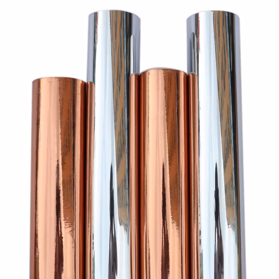 0,61*50 espelho metálico cromado pet brilhante rosa ouro decoração rolo de corte