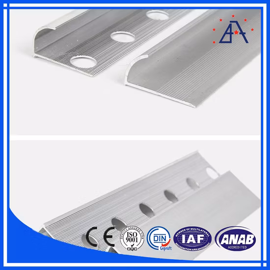Bom preço Série 6000 Anodização Oxidação Tamanho personalizado Perfil de acabamento de ladrilho de alumínio Perfil de alumínio