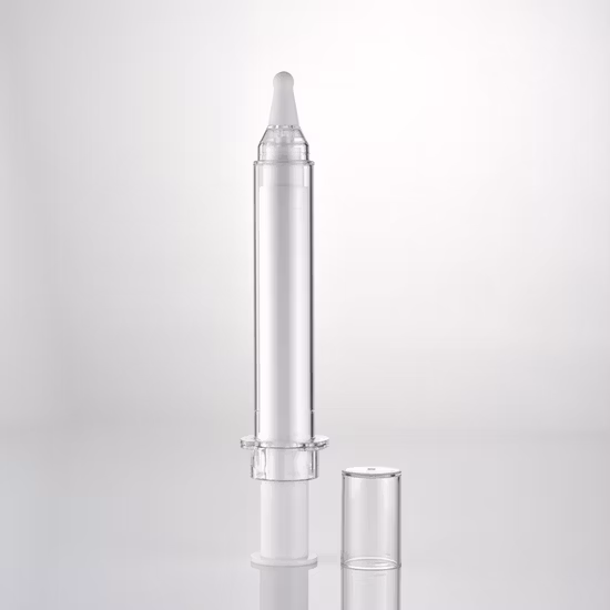 Frascos sem ar para creme de olhos PETG de plástico com novo design para embalagens de cosméticos